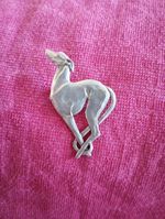 GREYHOUND whippet IG  "Deco Dog" Pewter Pin dog Jewelry by Cindy A. Conter #13A