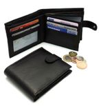 Mens Leather Wallet RFID Blocking Soft Genuine  Card Slots Id Window Coin Pocket