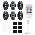 6Pcs Wireless LED Strobe Light RGB 8 Color Flashing Strobe Marker For UTV ATV