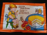 Cute Vintage Echo Margarine Cotton Tea Towel featuring young girl making cake