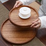 Walnut Wood Tray with Japanese Style for Tea Coffee and Snack Serving Use