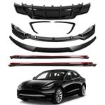 FOR TESLA MODEL 3 BODY KIT FRONT SPLITTER REAR DIFFUSER SIDE SKIRT CANARDS BLACK