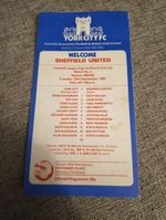 York City V Sheffield United 15/09/1981 League Cup Programme