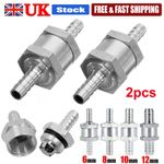 2X 6/8/10/12mm Aluminum One-way Non-return Check Valve Fuel Water/Gas/Air Vacuum