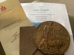 WW1 Death Plaque Ingram 17th Middlesex Regiment Uxbridge Card & Palace Letter