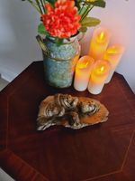 Vintage Hippopotamus Pod Figurine Hand Carved Stone Hippos in Savanna Waterhole 