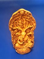Nordic Goddess Statue Intricate resin deity altar ornament with pan knot design