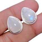 Natural Rainbow Moonstone Gemstone 925 Sterling Silver Cufflinks For Men Special