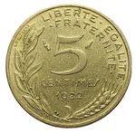 1982 French 5 Centimes – Marianne – Copper-Aluminium-Nickel Coin – KM#933 D696