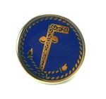 Tubal Cain Two Ball Cane Freemason Master Masonic Hat Jacket Tie Tack Lapel Pin