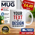 Personalised Photo Mug Custom Name Cofee Cup Gift Birthday Anniversary Wedding 