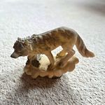 Wolf Plastic Ornament/Figurine Sculpture Grey/White
