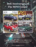 BMW / ROVER MINI COOPER Car Automobile Stamp Sheet (2020 Tuvalu)