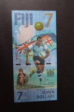 FIJI 2017 ISSUE, $7 OLYMPIC RUGBY SEVENS GOLD AU PREFIX, P120 -  UNCIRCULATED