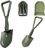 Folding Survival Shovel 23 IN,50# High-Carbon Steel Entrenching Tool, Folding Ca