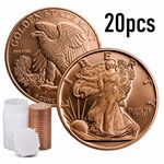 20 x 1oz Walking Liberty Copper American Eagle Rounds Coins Golden State Mint
