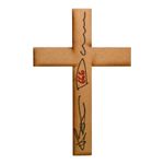 THE OMEN: Harvey Stephens Signed Wooden Crucifix Cross +  ACOA WITNESSED