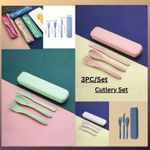Plastic Reusable Travel Cutlery Set Fork Spoon BBQ Picnic Utensil