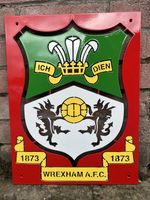 Wrexham Football club 18” X 14”Metal Logo Sign Wall/ man cave wall art 