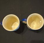 Boleslawiec Poland Pottery 2pc Ceramic Mug Set Tree Blue/White/Christmas