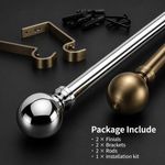 Extendable Curtain Poles for Eyelet Adjustable Heavy Duty Curtain Rods Fittings