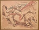 New Andre Masson 9, Surreal Ink and Watercolour Drawing