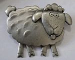 J J Jonette Sheep Silver Tone Vintage Brooch/Badge Original Signed 1980's