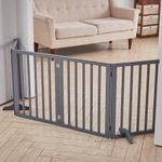 Foldable Pet Gate 3/4 Panel Play Pen Wooden Divider Fence Barrier Doorway Safety