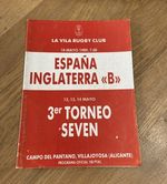 Rugby Programme SPAIN v ENGLAND 'B' & Rugby Sevens Competition 1989