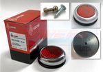 LUCAS RER25 REAR RED ROUND REFLECTOR + CHROME RIM BEZEL CAR MOTORCYCLE MOTORBIKE