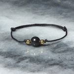 Shungite bracelet Brass Sliding knot EMF Protection Grounding Healing