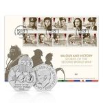 WWII VEDay 80 Stamps and 50p BU Coin Cover from Royal Mail and The Royal Mint