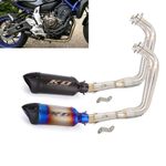 For Yamaha YZF R7 MT-07 2021-2024 Full System Exhaust Header Pipe Black Muffler