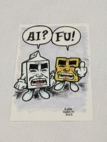 Evan Dorkin Original Milk & Cheese Color Sketch Card