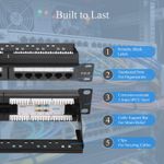 1U 19 inch 24-Port Cat6 In-Line Patch Panel Network Ethernet Rack Mounting