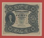 NORWAY  50  KRONER  1942  PICK #  9d  VF.