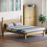 Corona Single Double King Bed High Low Foot End Solid Pine Wood Bedroom