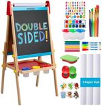 Blue Squid Art Easel for Kids with Paper Roll x 3, Includes 100+ Accessories, D