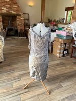 Fabulous Ian Stuart MOB/Special Occasion Dress 14-16 Steel Silk