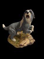 John Stanbridge Bearded Collie Figurine North Light 1986 Signed Dog Sculpture