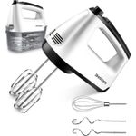 SHARDOR 400W Electric Hand Mixer – 6 Speed Whisk with Turbo & Storage Case