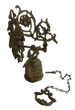 Vintage Brass Wall Mounted Bronze Ornate Scroll Bracket Door Bell