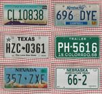 JOB LOT SET OF 6 ROUGH CONDITION AMERICAN LICENSE LICENCE NUMBER PLATES #2+2+2