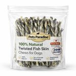 Fish Skin Twists for Dogs 100% Natural Pet Treats Dog Chews Dog Snacks Sticks
