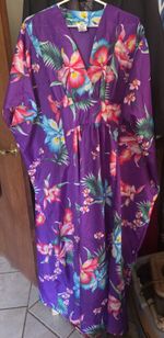 🌺VTG Royal Creations Purple Hawaiian Aloha Caftan Maxi Dress 🌺