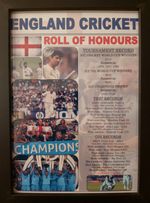 England Cricket roll of honours - Anderson Cook Root Stokes - framed print
