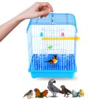 Small Parrot Cage Budgie Cage Travel Cage Bird Aviary Indoor Iron Cage - 22x27cm