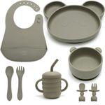 Baby Led Weaning Set-Feeding Set-Suction Plate, Bowl, Bib, Cup, Cutlery-8 Piece