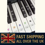 2x Piano Keyboard Stickers for 88/61/54/49 Keys White Black Note Labels Stickers
