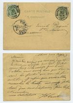 115821 - postal stationery, ZuF - postcard - Mons 30.8.1887 to Pirmasens